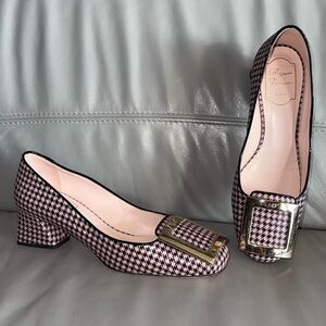 Roger Vivier Tweed Houndstooth Shoes Size 38